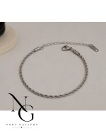 دستبند طنابی نقره ای